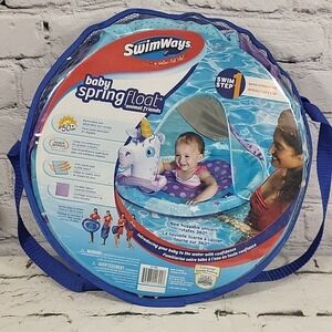 SwimWays Step 1 Unicorn Baby Spring Float Animal Friends Sun Canopy 9-24 Months